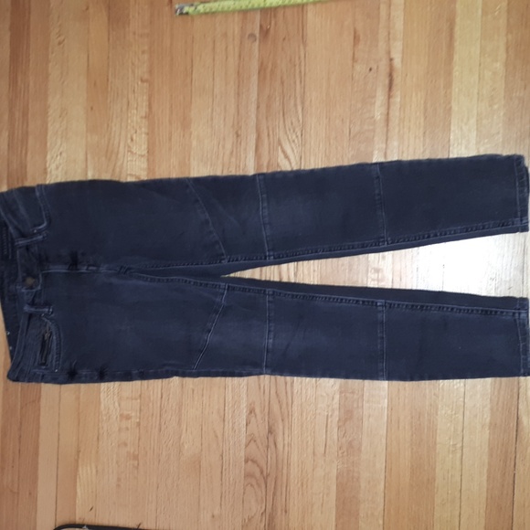 All Saints distressed moto denim sz 26 black - Picture 4 of 7